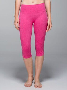 Lululemon In The Flow Crop II Heathered Jewelled Magenta